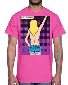 Wild and Free 1248#- art pop art- Cotton Tee