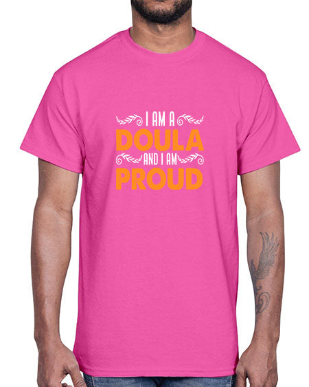 WomensIamadoulaandIamproudgiftforfunnymidwifedoula1652#- doubla- Cotton Tee