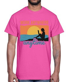 Work Anywhere Anytime 2#- internet- Cotton Tee