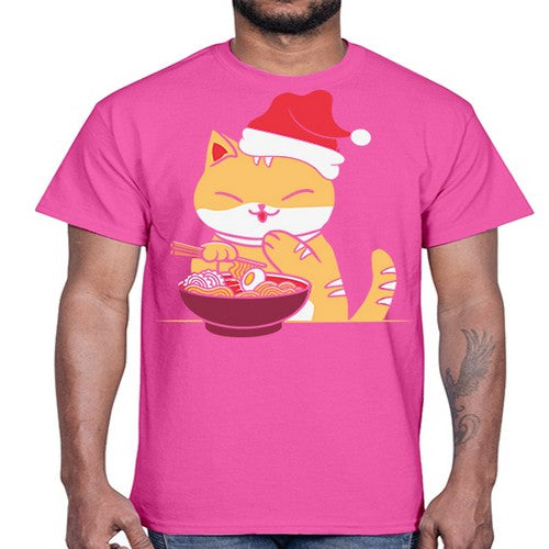 Xmas Kawaii Anime Shiba Inu Eating Ramen 289#- anime- Cotton Tee