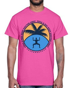 Yoga a Day Keep Doctor Away 612#- yoga- Cotton Tee