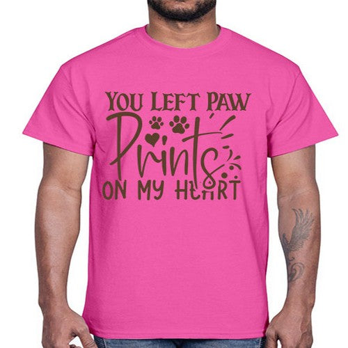 You Left Paw Prints On My Heart Style 53#- dogs- Cotton Tee