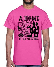 a home of a were wolf witch and their little monsters 53#- witch- Cotton Tee