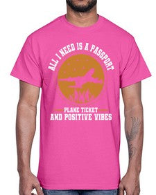 all i need is a passport  8#- airplane- Cotton Tee