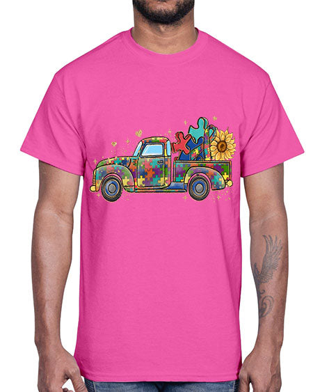 autism pick up truck- autism- Cotton Tee
