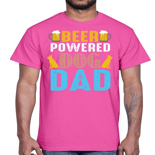 beer power dog dad 55#- dogs- Cotton Tee