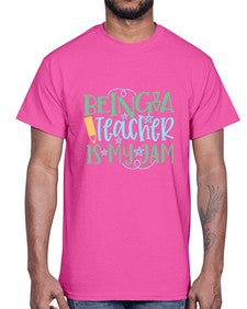 being a teacher is my jam 21#- teacher- Cotton Tee