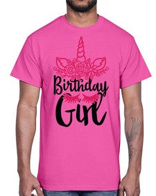 birthday girl 60#- unicorn- Cotton Tee