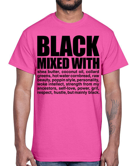 black mixed with 227#- black words and phrases- Cotton Tee