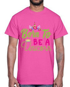 born to be a unicorn 63#- unicorn- Cotton Tee
