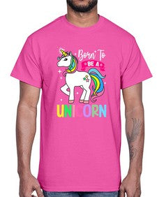born to be a unicorn 72#- unicorn- Cotton Tee