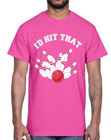 bowling id hit that 11#- bowling- Cotton Tee