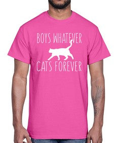 boys whatever cats forever- cats- Cotton Tee