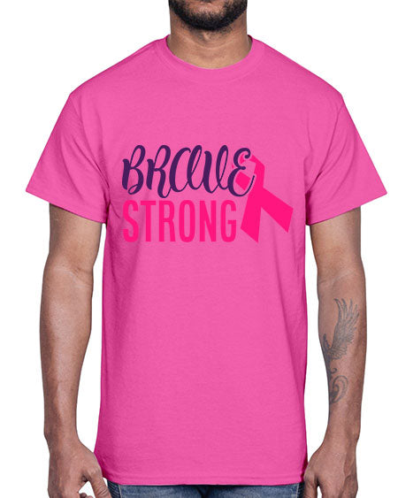brave strong Style 15#- breast cancer- Cotton Tee