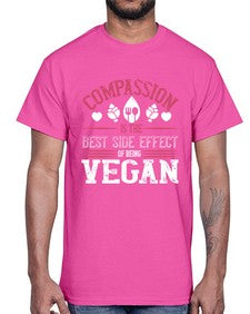 compassion is the best side effect of being vegan 877#- vegan- Cotton Tee