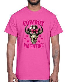 cowboy valentine western valentine 349#- western- Cotton Tee