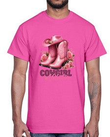 cowgirl valentine cupid valentine 352#- western- Cotton Tee