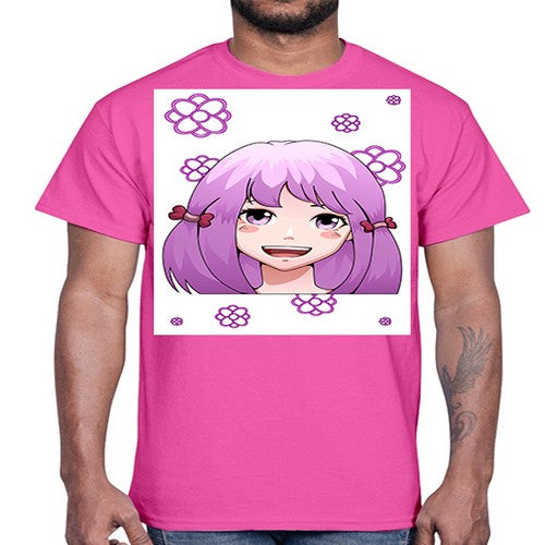 cute ponytails purple hair girl 63#- anime- Cotton Tee