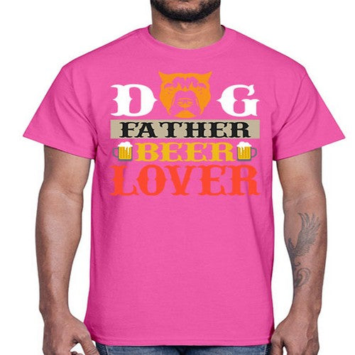 dog father beer lover 76#- dogs- Cotton Tee