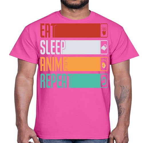 eat sleep anime repeat225#- anime- Cotton Tee