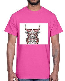 ethnic bull 418#- mandala- Cotton Tee