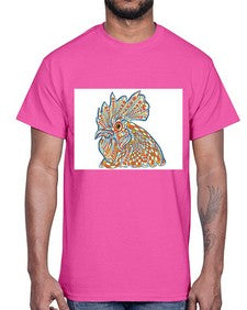 ethnic rooster 438#- mandala- Cotton Tee