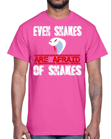 even snakes are afraid of snakes- snake- Cotton Tee