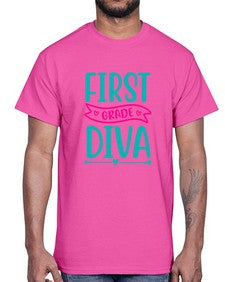 first grade diva 123#- first grade- Cotton Tee