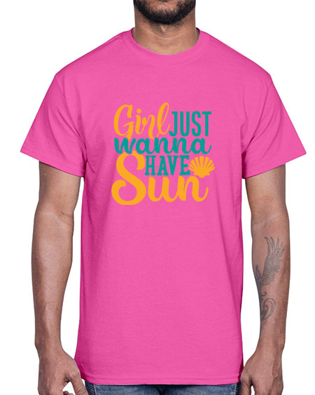 girls just wanna have sun Style 101#- summer- Cotton Tee