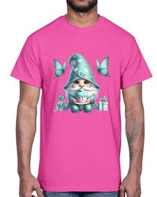 gnome with butterfly 10#- gnome- Cotton Tee