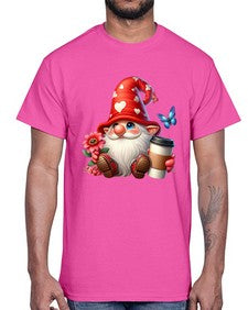 gnome with butterfly 12#- gnome- Cotton Tee
