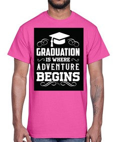 graduation is where adventure begins 224#- graduation- Cotton Tee