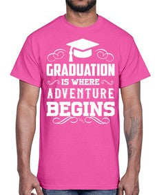 graduation is where adventure begins 225#- graduation- Cotton Tee
