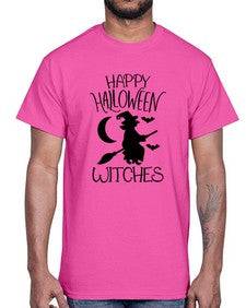 happy halloween witches 35#- witch- Cotton Tee