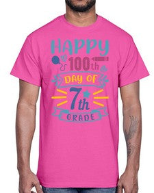 happy th day of seventh grade 252#- seventh grade- Cotton Tee