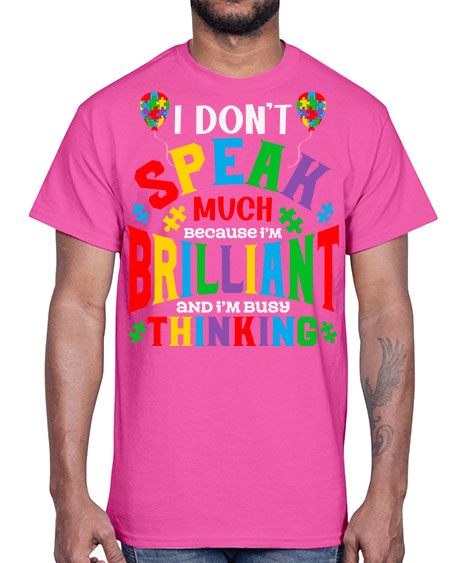 i dont speak much autism 91#- autism- Cotton Tee