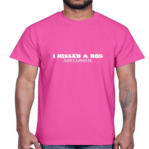 i kissed a dog 166#- dogs- Cotton Tee