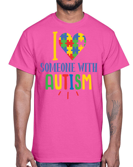i love someone with autism Style 21#- autism- Cotton Tee