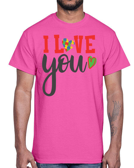 i love you Style 23#- autism- Cotton Tee