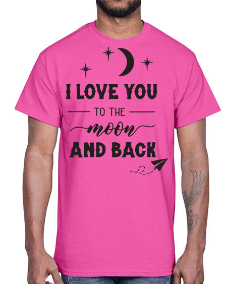 i love you to the moon and back 5#- moon- Cotton Tee