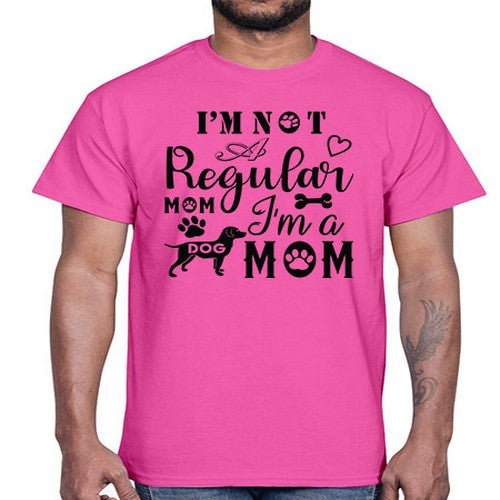 i m not a regular mom i m a dog mom 191#- dogs- Cotton Tee