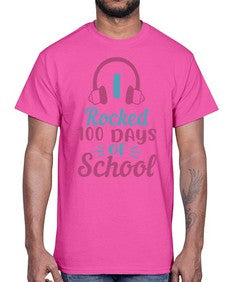 i rocked one hundred days of school 376#- one hundred days- Cotton Tee