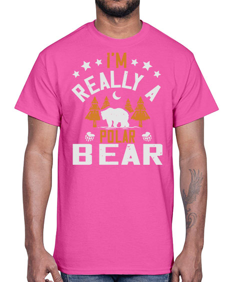 im really a polar bear 147#- bears - animals- Cotton Tee