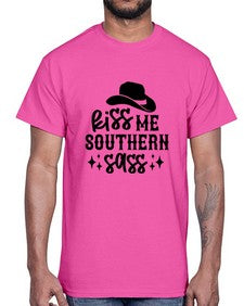 kiss me southern sass 711#- western- Cotton Tee