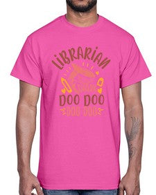 librarian shark doo doo 474#- librarian- Cotton Tee