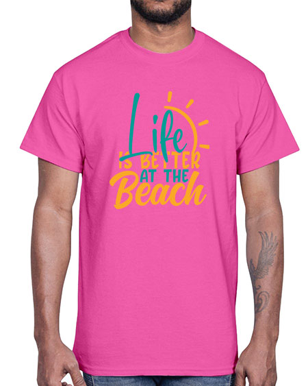 life is better at the beach Style 92#- summer- Cotton Tee