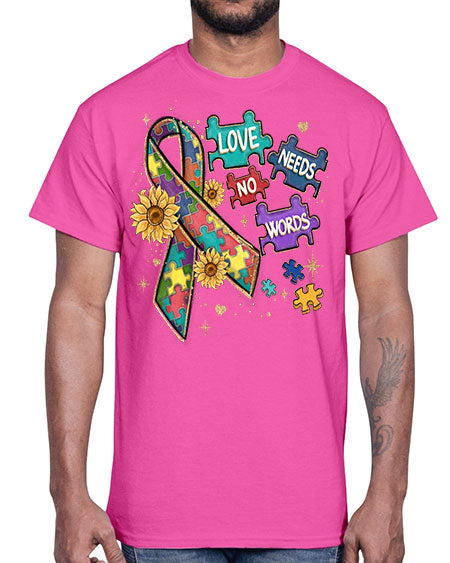 love needs no words- autism- Cotton Tee