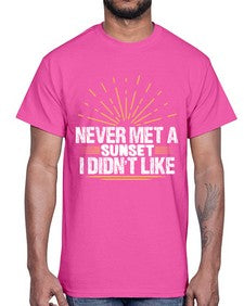 never met a sunset i didnt like  33#- airplane- Cotton Tee