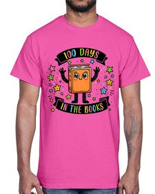 one hundred Days in the Books 567#- one hundred days- Cotton Tee