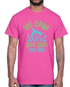 one hundred days shark doo doo 577#- one hundred days- Cotton Tee